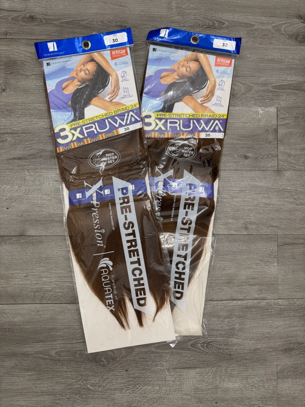 Sensationnel  Pre-Stretched Braid 24" - Color 30 Brown (2 Pack)